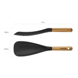 STAUB Multifunction Spatula Spoon, Great for Both Cooking and Serving Durable BPA-Free Matte Black Silicone, Acacia Wood Handles, Safe for Nonstick Cooking Surfaces STAUB