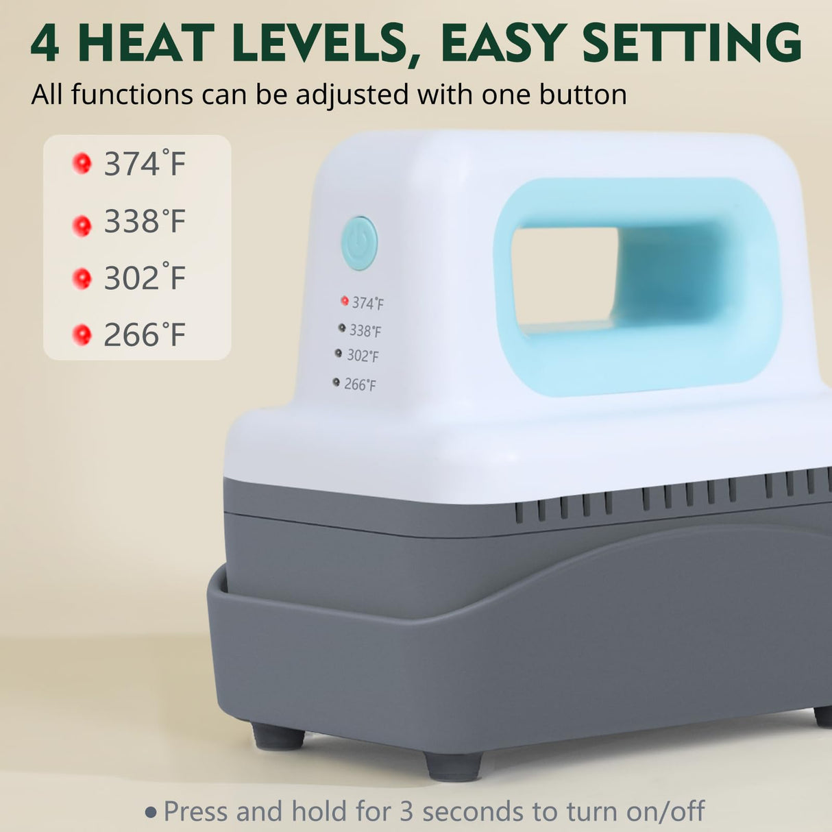 Gimify Hat Press Machine, 4 Heating Levels Mini Heat Press with 3.1"x5.5" Ceramic-Coated Heat Plate, Curved with Safety Base & Auto-Off, Portable Blue Gimify