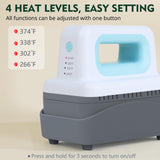 Gimify Hat Press Machine, 4 Heating Levels Mini Heat Press with 3.1"x5.5" Ceramic-Coated Heat Plate, Curved with Safety Base & Auto-Off, Portable Blue Gimify
