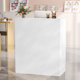 OmySalon Reception Desk with Counter, Small Front Desk w/Lockable Drawer, Wooden Modern Reception Table for Salon Lobby Office Home (White, 32) OmySalon