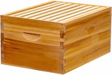 Honey Lake 8 Frame Bee Hive Box, Langstroth Deep Brood Honey Bee Box Dipped in 100% Beeswax for Beekeeper, Bee Hive Boxes with Frames and Waxed Foundations (Unassembled) Honey Lake