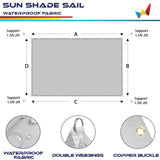 Windscreen4less 12' x 18' Waterproof Sun Shade Sail Straight Edge Outdoor Canopy Cover UV Block for Lawn Patio Backyard Garden Deck Pergola (Beige) Windscreen4less