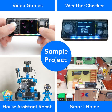 Makeblock Cyberpi Project-Based Kit, Coding for Kids 8-12 Support Scratch & Python Programming, STEM Programmable Robot Supports AI & IoT Technology with Built-in WiFi Module Makeblock