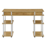 Convenience Concepts Designs2Go No Tools Student Contemporary Office Desk and Vanity with Shelves, 47.25" L x 15.75" W x 30" H, English Oak Convenience Concepts
