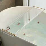 Acrylic Bathtub Tray Caddy, Clear Bath Shelf Tub Rack with Golden Handle, Luxury Bathroom Organizer Tablet Holder SHUNLI SHUNLI