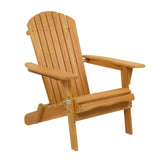 VINGLI Folding Adirondack Chairs Wood Lawn Chair Wooden Lounger 350 LBs Support Fire Pit Seating Natural Finished Weather Resistant Indoor Outdoor Furniture VINGLI
