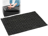 Black Bath Mat for Bathroom and Shower - 16 x 24 Inches (W x L) Bamboo Wood Rug Pad, Bathmat for Hot Tub Spa Sauna RV Camper Outdoor ZPirates