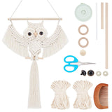 ACRNIGHEET DIY Owl Macrame Kit with Instruction - Handmade White Owl Hanging Ornament Boho Hand Woven Macrame Making Kit for Home Decor ACRNIGHEET