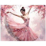 Cherry Blossom Ballerina Paint by Numbers Kit for Adults – DIY Elegant Dancer in Pink Dress Painting on Canvas 16x20In, Acrylic Paint Set for Beginners, Art for Home Decoration or Gifts DecorFriday