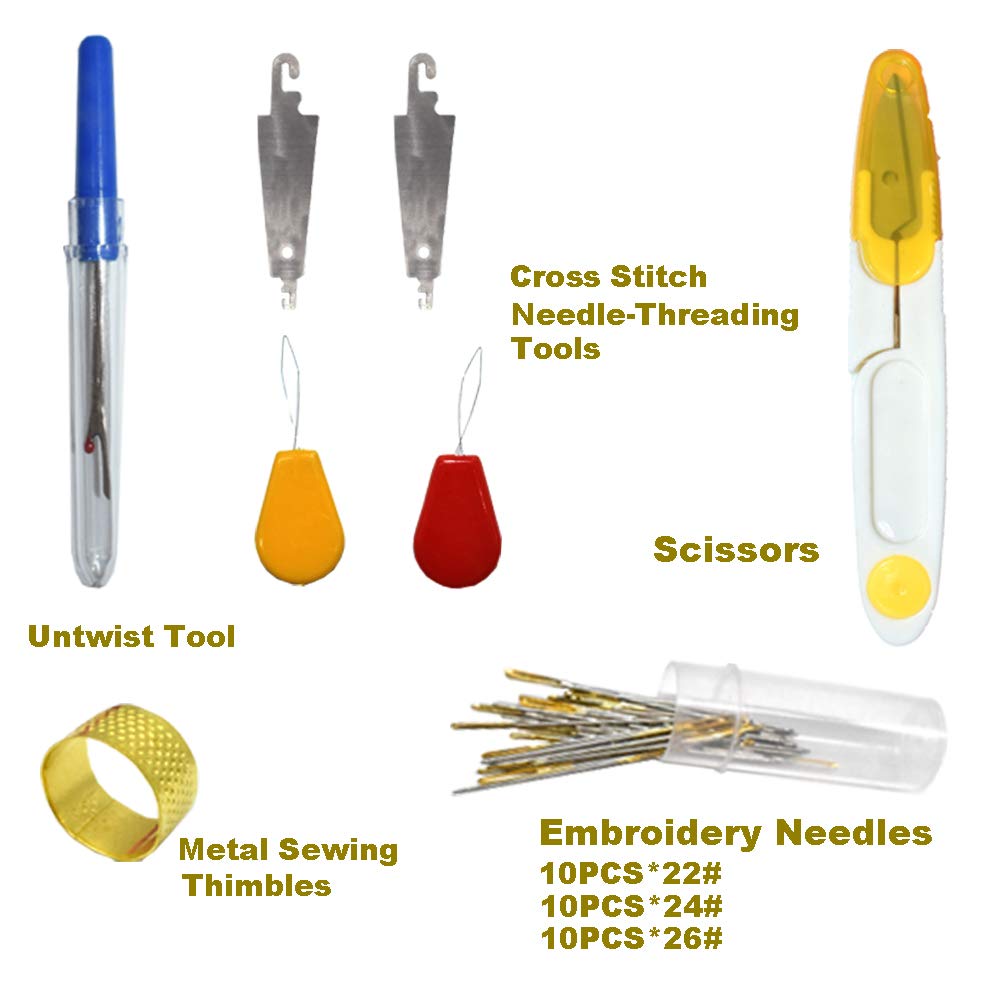 Embroidery Floss Thread Kit 100％ Cotton Floss Bobbins and Cross Stitch Kit Bracelets Floss Crafts Floss (96 Color) Renashed