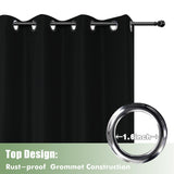 HolidayIdeas Outdoor Curtains for Patio Waterproof, 6 Panels - 54x84 Inches - Weatherproof Privacy Outsides Curtains for Cabana Porch Pergola, Sunlight & UV Blocking (Black, Grommet Top) HolidayIdeas