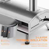12” Portable Wood Fired Pizza Oven - Stainless Steel Pellet Pizza Stove for Outdoor Cooking, Backyard & Camping PolarcoForgeco