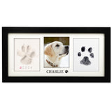 MYPAWLETS Paw Print Frame Kit,Dog/Cat Paw Print Kit,Soft Pawprint Clay&Clean Touch Ink Pad,Pet Paw Print Impression Kit with Customization Tool,Wooden Pet Memorial Frame,DIY Dog Lover Gifts-Black MYPAWLETS