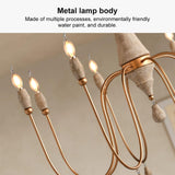 LOVEDIMA 38.2" French Country Chandelier, Modern Farmhouse 8-Light Candle-Style Chandeliers Wood Pendant Light Fixture for Dining Room Living Room LOVEDIMA