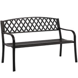 Park Bench Metal Bench 50 Garden Bench Chair Outdoor Benches Clearance Patio Bench Yard Bench Porch Work Entryway Steel Frame Furniture FDW