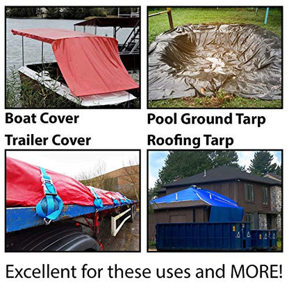 Moose Supply Heavy Duty Tarp, 100% Waterproof 12mil Thick PVC Vinyl Tent Tarp for Camping, Multi-Purpose Thick Protective Cover, Weather Proof, Heavy Duty, UV Resistant, 20 Feet x 40 Feet, Green