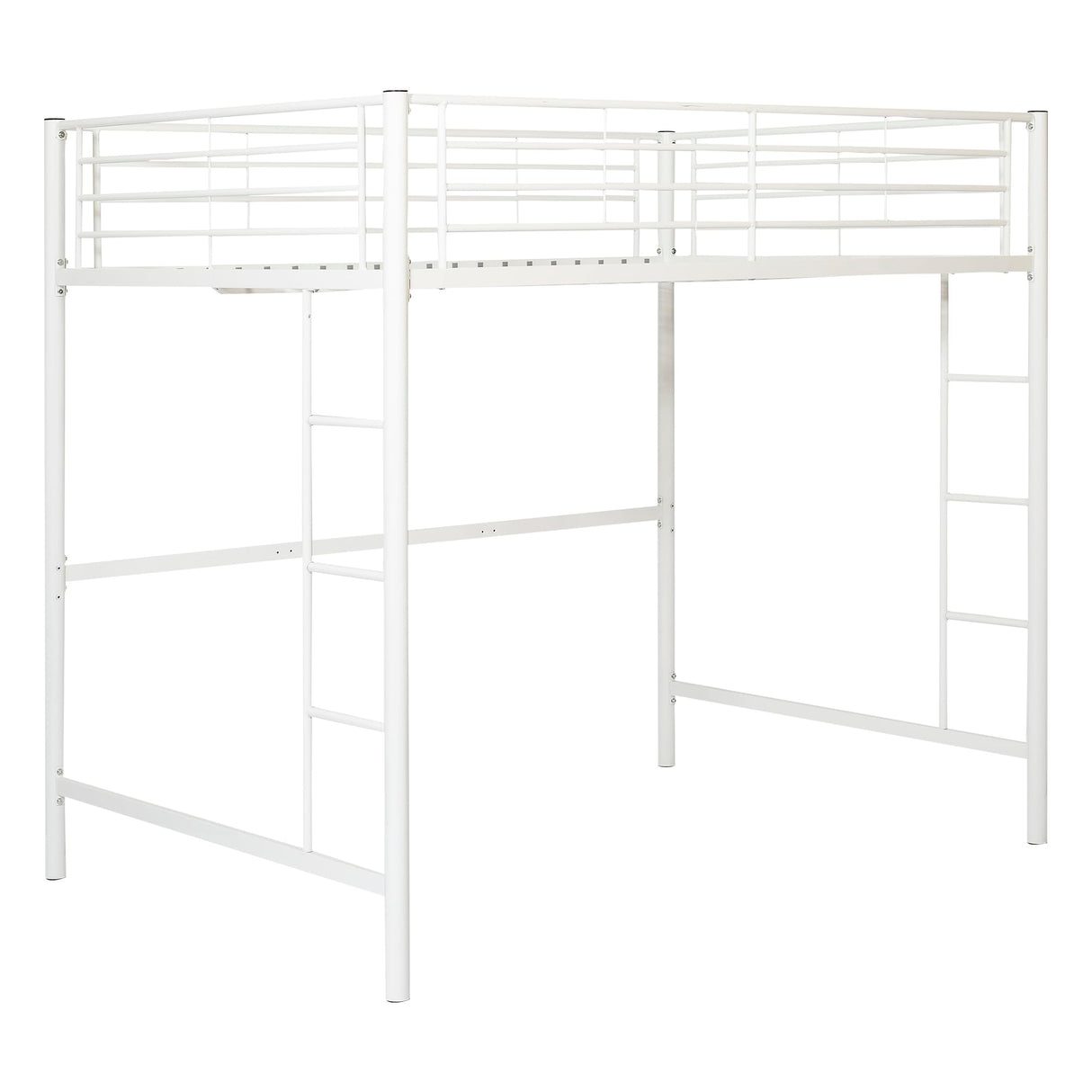 Walker Edison Timothee Urban Industrial Metal Double over Loft Bunk Bed, Full Double, White Walker Edison