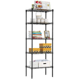 Adjustable NSF-Certified Metal Shelf Wire Shelving Unit Storage for Small Places Restaurant Garage Pantry Kitchen Garage Rack (Black, 16.7L×11.8W×47.6H) BestOffice
