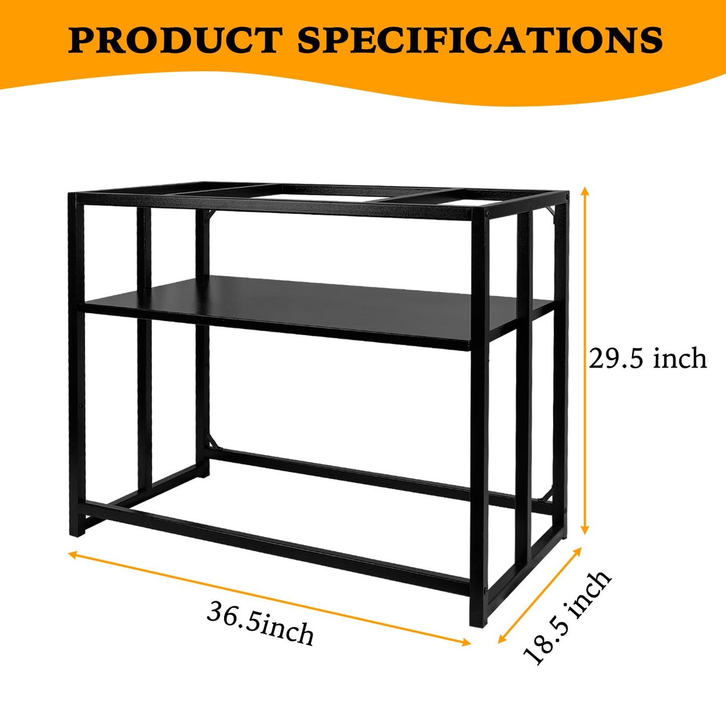 Umisu Fish Tank Stand Metal Aquarium Stand 40 Gallon 36.5" x 18.5" x 29.5" Aquarium Turtle Tank Stand,Double-Layer Detachable Design - WoodArtSupply