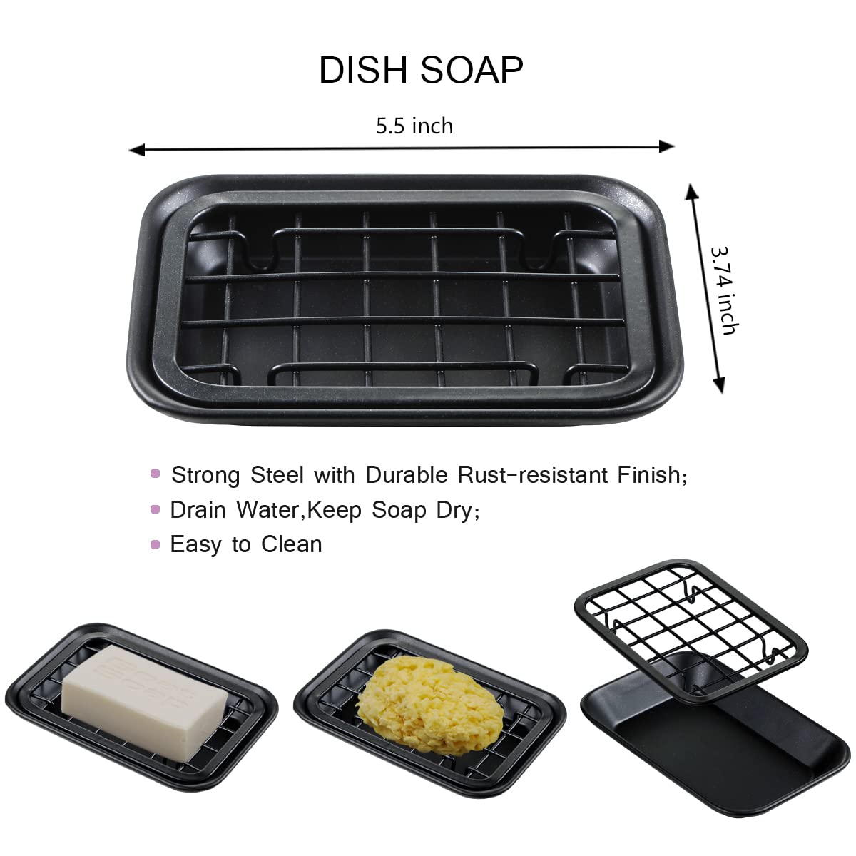 SheeChung 6Pcs Mason Jars Bathroom Accessories Set Complete - Toothbrush Holder, Lotion Soap Dispenser, 2 Mason Jars, Soap Dish, Toilet Paper Basket, Rustic Farmhouse Decor (Black, 6Pcs Bathroom Set) SheeChung