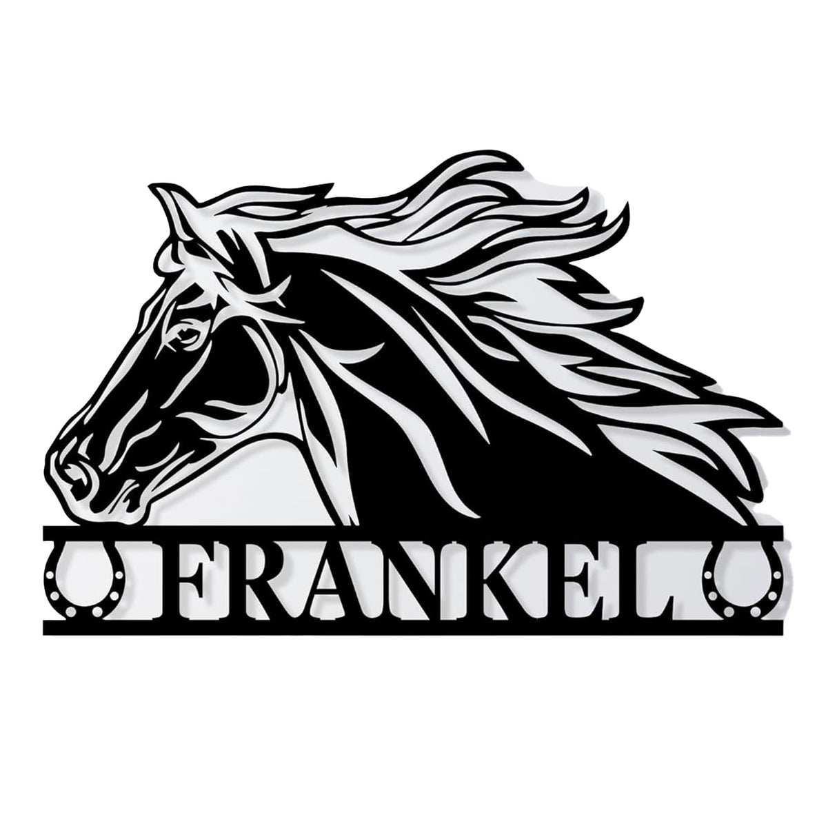 Personalized Horse Metal Wall Decor – Custom Stable Name Plaque for Barn, Rustic Western Farmhouse Accent, Unique Ranch Gift, Equestrian Gift Bosfori