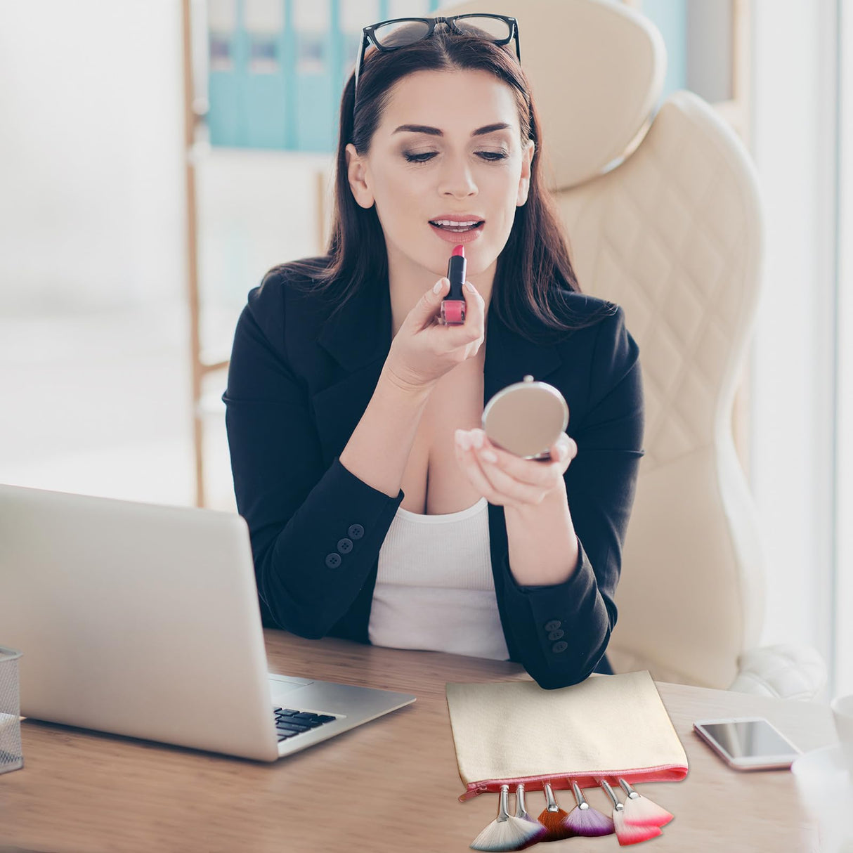 Shappy 40 Pieces Canvas Zipper Pouch Bags Canvas Pencil Pouch Canvas Makeup Bags Blank Canvas Pencil Case Cotton Canvas Cosmetic Bag for Travel DIY Craft(7.09 x 4.33 Inches, S) Shappy