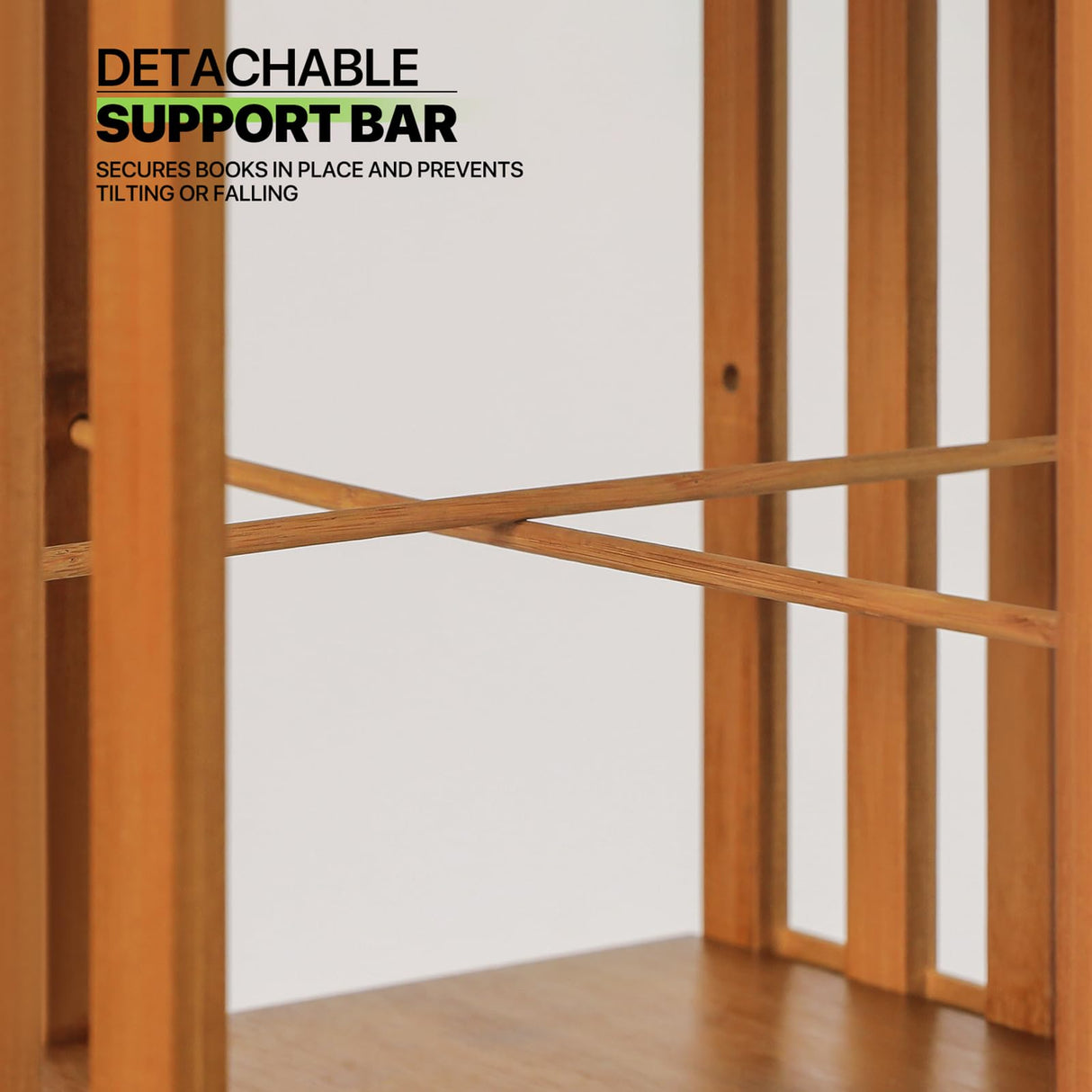 Magshion Rotating Bookcase - 6-Tier Corner Shelf Bamboo Media Storage, 70.5" High Revolving Floor Standing Organizer Living Room Bedroom 360 Degree Rotating Storage (Natural, Stripe Guardrail) Magshion