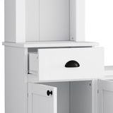 Ball & Cast TV Stand with Cabinets for TVs up to 75",Wall Unit Entertainment Center with Storage and Open Shelves,Modern Media TV Console with 2 Drawers for Living Room,White Ball & Cast