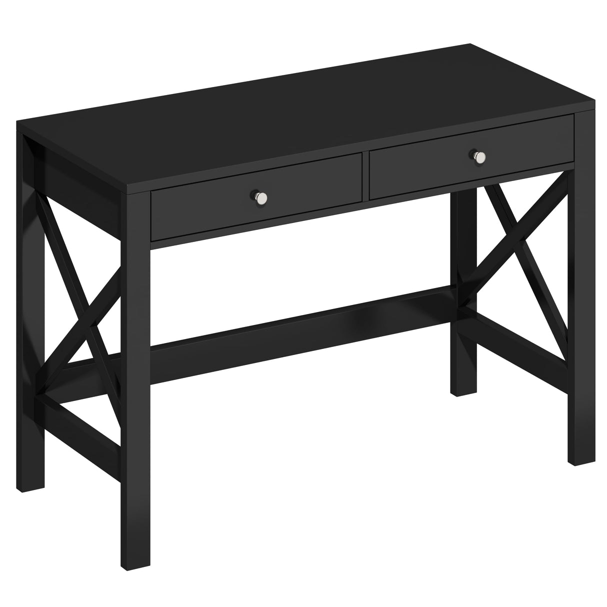 ChooChoo Home Office Desk Writing Computer Table Modern Design Black Desk with Drawers, Makeup Vanity Table ChooChoo