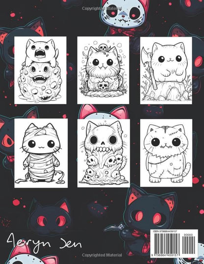 Anime Coloring Book: Creepy Kawaii Cats: Manga Art & Anime Enthusiasts Stress Relief Adult Coloring