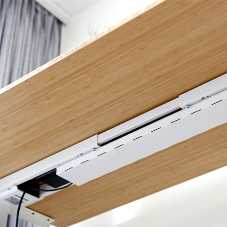 FLEXISPOT E8 Dual Motor 3 Stages Bamboo Electric Standing Desk 72x30 Inch Oval Leg Whole-Piece Board Height Adjustable Desk Electric Stand Up Desk FLEXISPOT