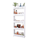 Slim Rolling Storage Cart - 5-Tier Utility Cart with Wheels for Bathroom, Kitchen, and Laundry Room - Bathroom Shelves by Lavish Home (White) Lavish Home