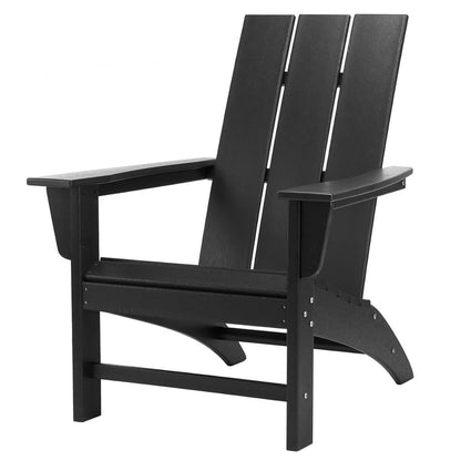 Poly Lumber Adirondack Chair, All-Weather Resistant Outdoor Patio Chairs, Look Like Wood, Pre-Assembled Outdoor Fire Pit Chair for Pool, Deck, Backyard, Garden, Black - WoodArtSupply