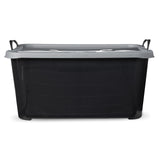 Life Story 6 Pack Heavy Duty Stackable Storage Bin, 55 Quart Home Organizer, Versatile Lightweight Locking Bins with Carrying Handles, Black/Gray Life Story
