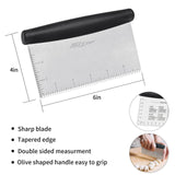 ALLTOP Bench Scraper & Chopper for Kitchen - Ideal Baking Essential Utensil,Stainless Steel Pastry/Dough/Food Cutter Tool for Cake Pizza Bread,Grilling,Cooking - 1 Pack ALLTOP