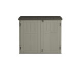 Craftsman Horizontal Shed, Compact Outdoor Storage System, 34 Cu. Ft. Capacity, Made in USA - Lockable Multi-Wall Resin Organizer for Garbage Cans, Garden Tools, Bins, Bikes and Yard Equipment CRAFTSMAN