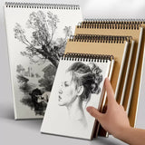Mixed Media Sketch Pad,5.5" x 8.5" Spiral Bound (98lb/160gsm), 90 Sheets, Pack of 3, Durable Acid Free Sketchbook Hardcover Sketchbook, for Wet and Dry Media, Drawing, Painting (3 Pack- 5.5"X8.5") FONTSATTY
