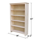 International Concepts Shaker Bookcase - 60 in H International Concepts