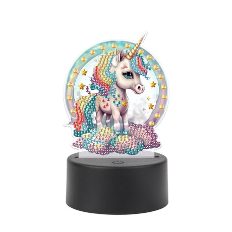 JISHSHAY Diamond Painting Night Light Diamond Art Table Lamps Gem Art LED Lights Gem Painting Desk Lamp Mosaic Kits for Adults DIY Kits for Adults Paint by Numbers,with Special Shaped Crystal,Unicorn JISHSHAY