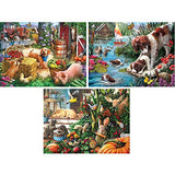 Bits and Pieces Set of 3 Jigsaw Puzzles 300 Pieces, Cute Puppies Collection Bits and Pieces