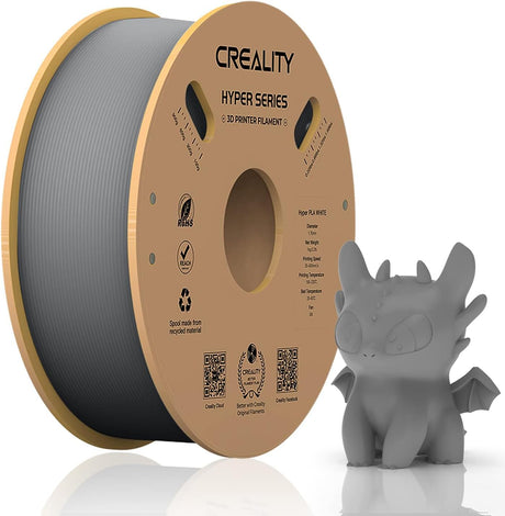 Official Creality Hyper PLA Filament 1.75mm, High Speed PLA 30-600mm/s 3D Printer Filament, Dimensional Accuracy +/-0.02mm, Fit Most FDM 3D Printers, 1KG(2.2lbs) Spool Gray Creality