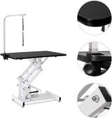 Afqxf Hydraulic Dog Grooming Table Heavy Duty for Small/Medium/Large Dogs, Pet Grooming Table with Adjustable Overhead Arm and Noose, Height Adjustable 21''-36'', 42.5''/ Black Afqxf