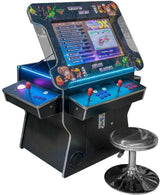 West State Gamerooms Cocktail Arcade Machine – Lift-Up Arcade Game Cabinet – Pre-Assembled 2 Player 3000 Retro Video Games Table with 26-Inch LCD Screen Track Ball and 2 Chrome Bar Stools West State Billiards