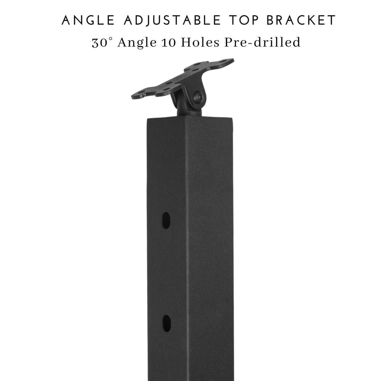 Senmit Cable Railing Post Fascia Mount-Stainless Steel Square Weldless 36"x2"x2" 30°Angle Pre-drilled Side Mount Metal Stair Post for Wood Deck, Black Senmit