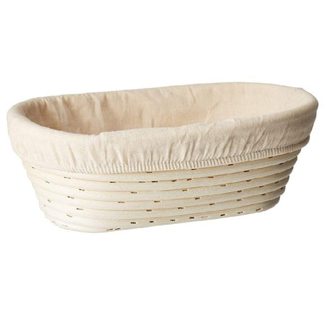 (10 x 6 x 3.5 inch) Oval Bread Banneton Proofing Basket & Liner SUGUS HOUSE Brotform Dough Rising Rattan Handmade rattan bowl - Perfect For Artisan SUGUS HOUSE