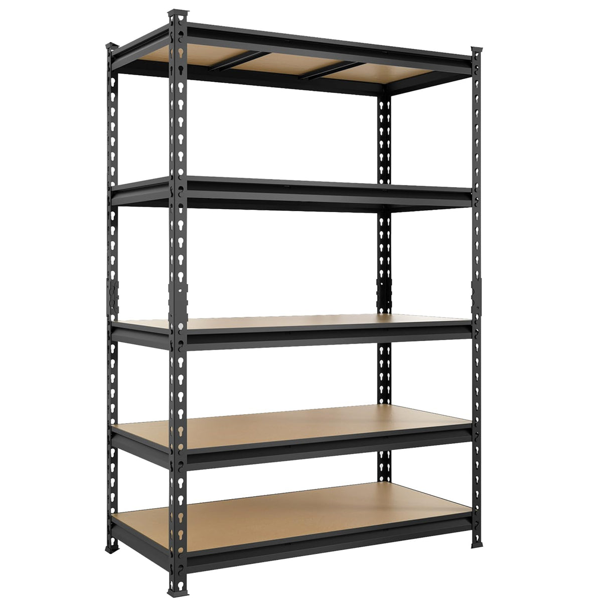 BIG RED Storage Shelving Unit, 5-Tier Adjustable, Heavy Duty Metal Garage Shelves/Utility Rack for Kitchen, Pantry, Basement, Bathroom, Laundry - 3,000lb Capacity, Black, 72" H x 48" W x 24" D BIG RED