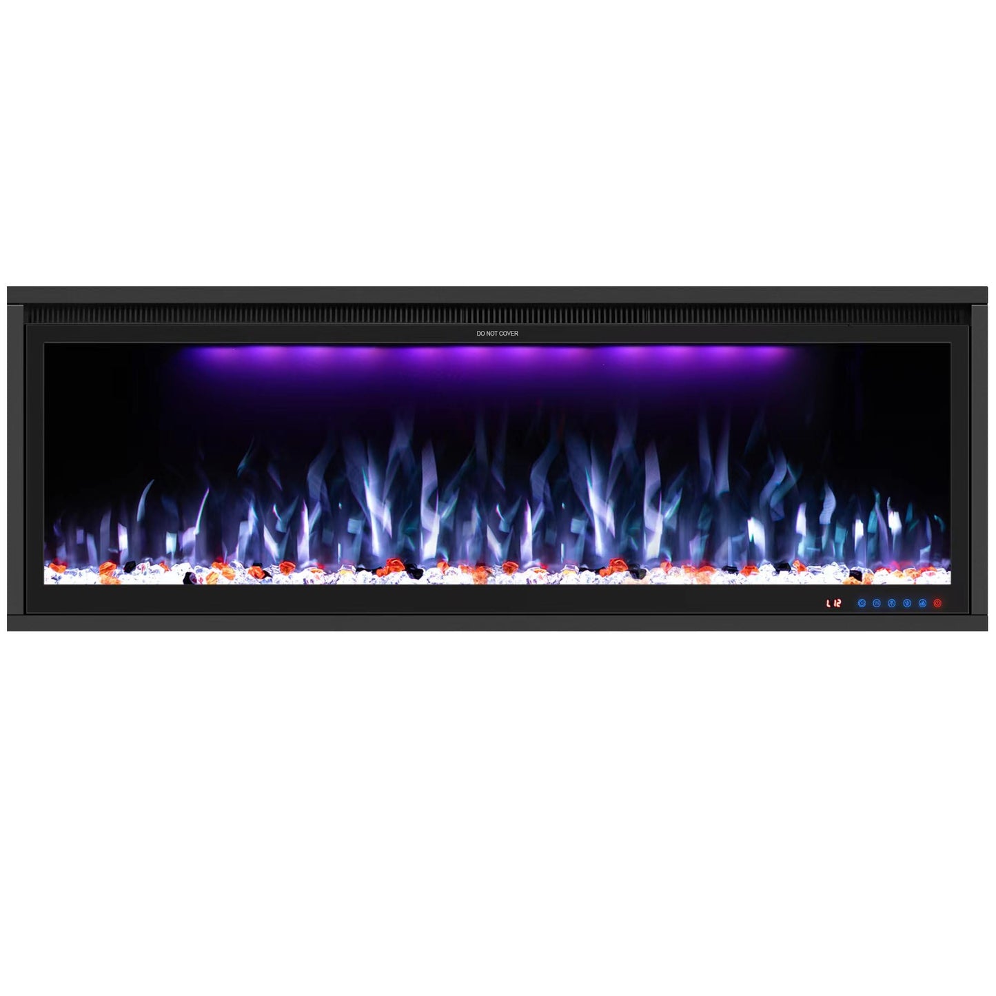 Benrocks 48'' WiFi- Enabled Electric Fireplace Inserts - Alexa & App Control, Slim Recessed & Wall Mounted, 13 * 13 * 3 Flame Color Combinations, 750W/1500W, Black