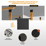 GOOCORREC Heavy Duty Overhead Garage Storage Rack Kit for 2x4 Wood (Actual 1.5"x3.5") - DIY Ceiling Storage System, 500 lbs Capacity, Easy Install, Metal Brackets (Black) GOOCORREC