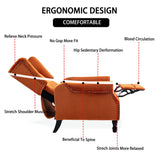 Altrobene Velvet Accent Chair, Push Back Recliner Chair, Wingback Arm Chair for Living Room/Bedroom/Home Theater/Reception Area, Caramel Altrobene