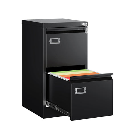 MIIIKO 2 Drawer File Cabinet, Metal Vertical Filing Cabinets with Lock, Home Office File Folders Storage Cabinet for Letter Legal A4 File Size MIIIKO